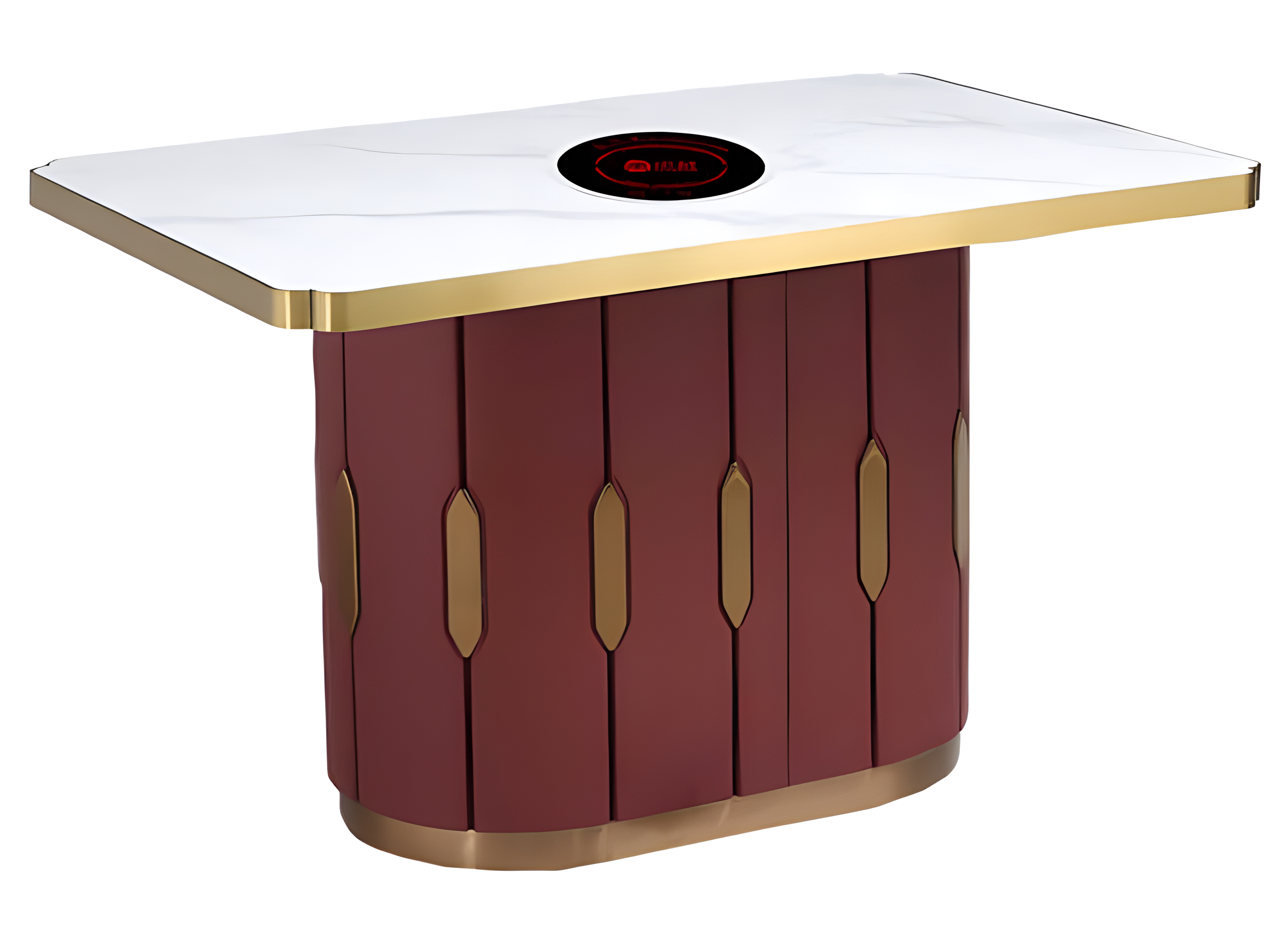 牛肉火锅时尚轻奢高档大理石火锅桌 牛肉火锅时尚轻奢高档大理石火锅桌