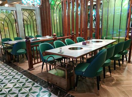 小清新大理石台面不锈钢封边电磁炉火锅桌 小清新大理石台面不锈钢封边电磁炉火锅桌