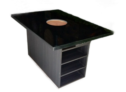 时尚火锅店大理石台面餐饮火锅桌