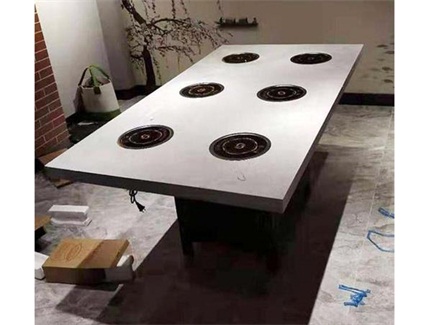 现代时尚一人一锅六人位大理石火锅桌 现代时尚一人一锅六人位大理石火锅桌