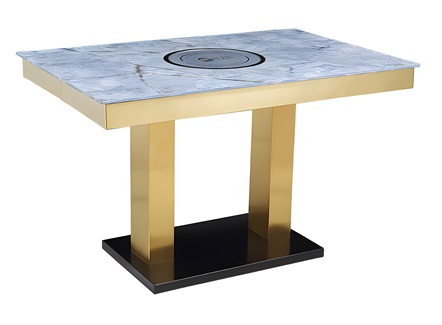 高端牛肉火锅店大理石电磁炉火锅桌 高端牛肉火锅店大理石电磁炉火锅桌