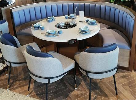 火锅店大理石火锅桌_包房大理石火锅桌