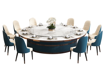 酒店包房轻奢大理石时尚电动圆桌 酒店包房轻奢大理石时尚电动圆桌