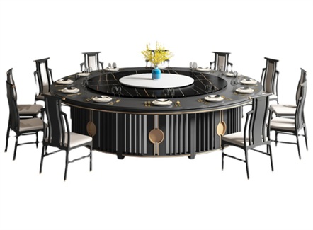 饭店新中式实木高档静音电动餐桌 饭店新中式实木高档静音电动餐桌