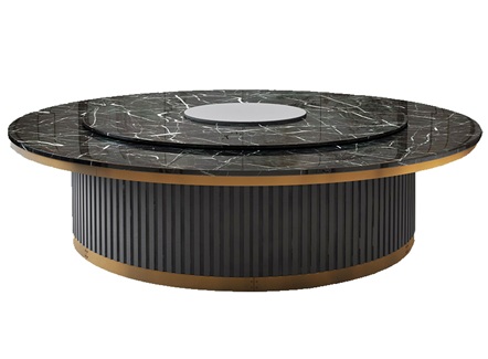 饭店豪华大理石二十人台电动餐桌 饭店豪华大理石二十人台电动餐桌