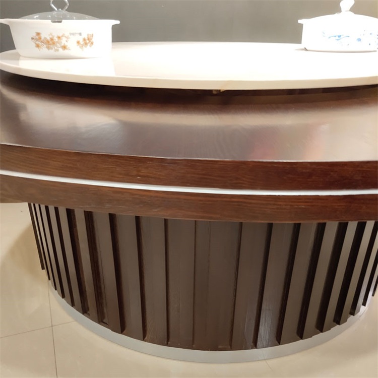 酒店包间大型中式实木电动转盘餐桌