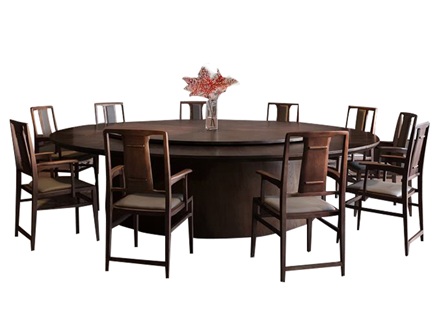 别墅新中式实木20人台电动大圆桌 别墅新中式实木20人台电动大圆桌