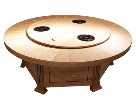 酒店包厢2.4米电动餐桌实木火锅桌 酒店包厢2.4米电动餐桌实木火锅桌