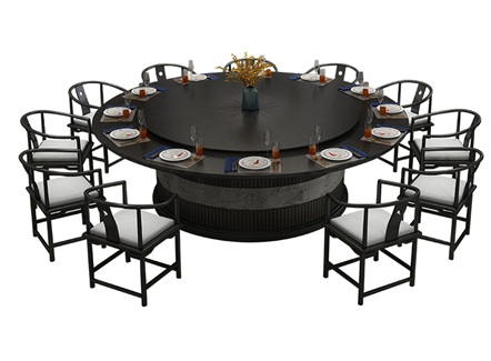 会所包间经典实木餐桌电动大桌 会所包间经典实木餐桌电动大桌