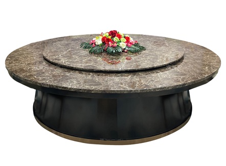 酒店豪华大理石电动旋转餐桌定制 酒店豪华大理石电动旋转餐桌定制