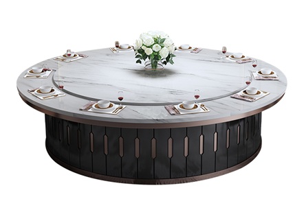 酒店高档大理石20人圆形电动餐桌 酒店高档大理石20人圆形电动餐桌