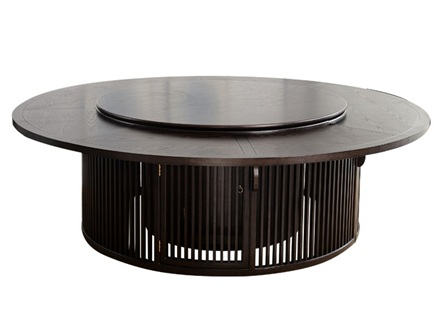 酒店包房中式仿古实木专业电动餐桌 酒店包房中式仿古实木专业电动餐桌