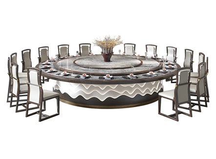 酒店包厢特色轻奢大理石电动旋转餐桌 酒店包厢特色轻奢大理石电动旋转餐桌
