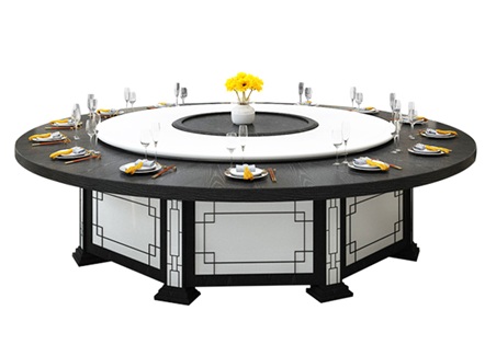 新中式岩石板电动餐桌宴会实木桌餐椅 新中式岩石板电动餐桌宴会实木桌餐椅