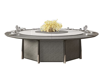 16人18人新中式轻奢岩板电动餐桌大圆桌 16人18人新中式轻奢岩板电动餐桌大圆桌