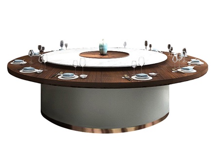 酒店包厢大型实木电动转盘餐桌 酒店包厢大型实木电动转盘餐桌