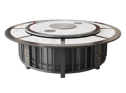 新中式电动餐桌大圆桌转盘带电磁炉火锅桌 新中式电动餐桌大圆桌转盘带电磁炉火锅桌