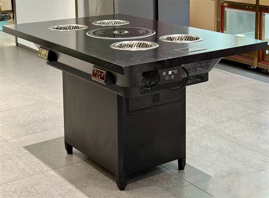 韩式烤肉店下排烟火锅烤肉一体桌