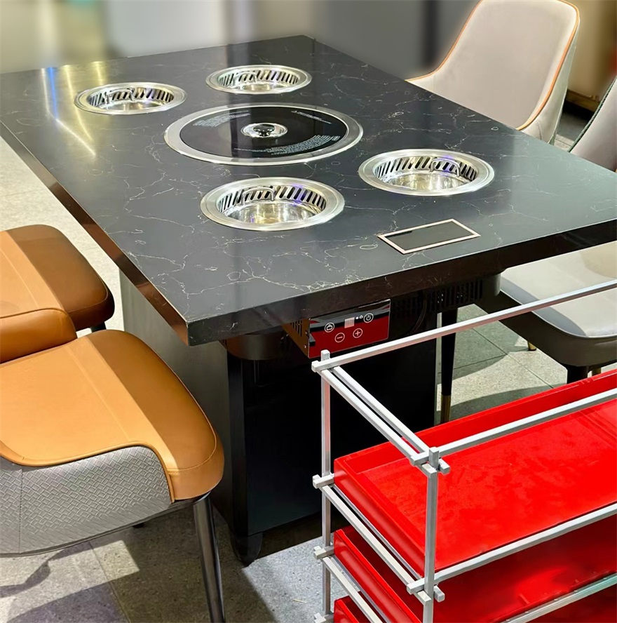 韩式烤肉店下排烟火锅烤肉一体桌