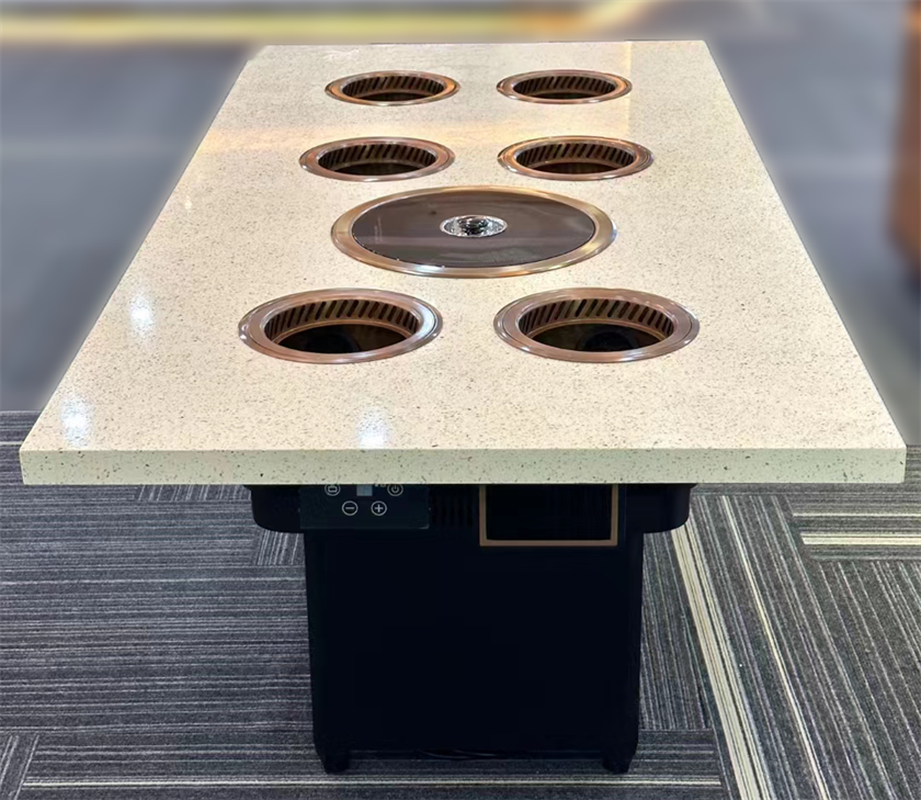 自助火锅烤肉店6人位无烟火锅烤涮一体桌