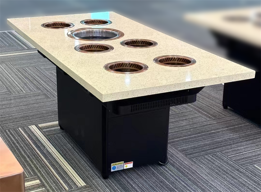 自助火锅烤肉店6人位无烟火锅烤涮一体桌