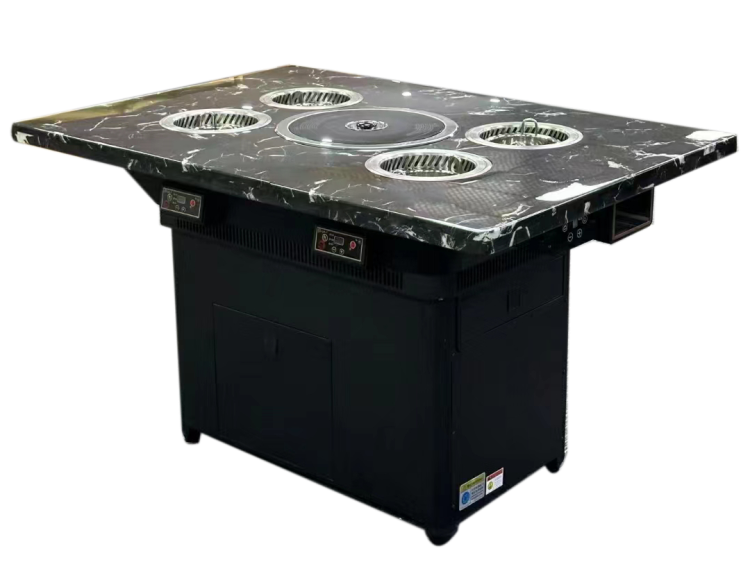 自助火锅烤肉餐厅大理石无烟烤涮一体桌