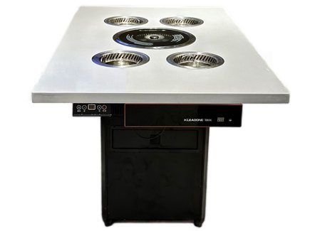 自助无烟烤肉火锅一体桌_韩式烤涮一体大理石火锅桌