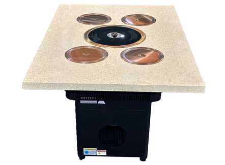 自助火锅烤肉店大理石无烟小火锅烤肉一体桌 自助火锅烤肉店大理石无烟小火锅烤肉一体桌