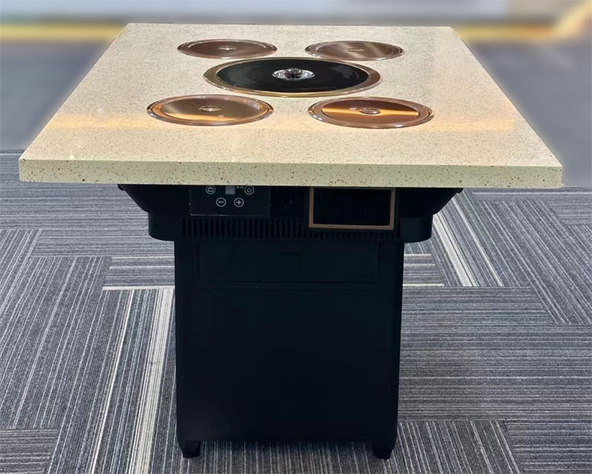 自助火锅烤肉店大理石无烟小火锅烤肉一体桌