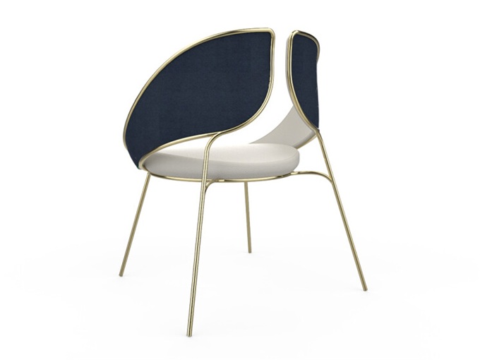 咖啡厅现代简约不锈钢创意椅子