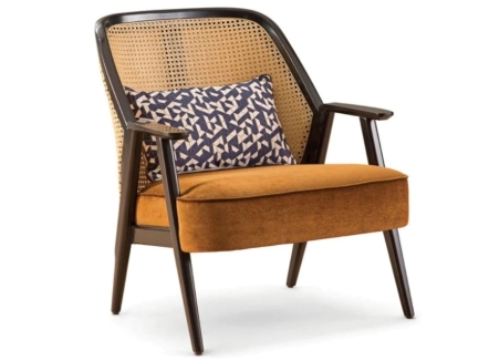 咖啡馆实木编藤扶手椅 咖啡馆实木编藤扶手椅