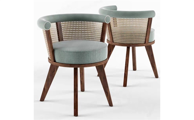 咖啡厅实木藤条简约咖啡椅子