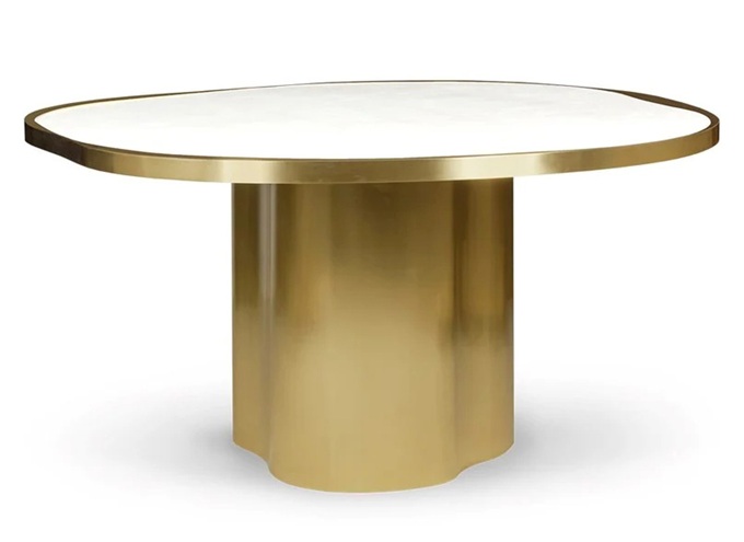 咖啡厅现代钛金不锈钢大理石桌子