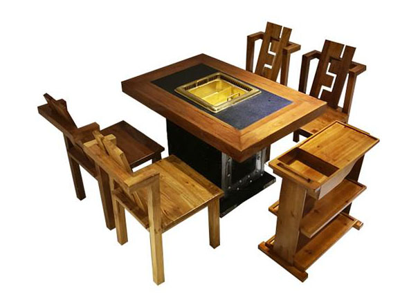 老榆木仿古实木巴奴电磁炉下沉式无烟净化火锅 老榆木仿古实木巴奴电磁炉下沉式无烟净化火锅