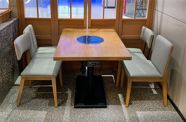 简约木制火锅餐桌_木质条形火锅桌
