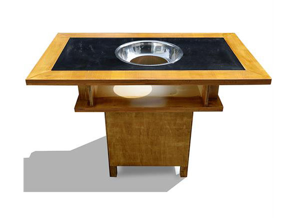 大龙焱复古做旧实木雕刻电磁炉下沉式火锅桌椅 大龙焱复古做旧实木雕刻电磁炉下沉式火锅桌椅