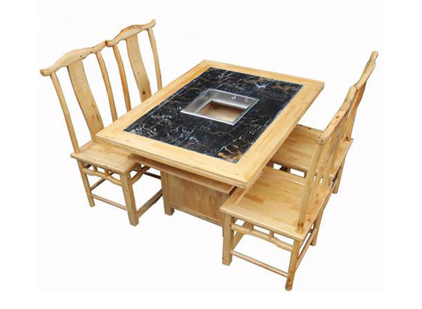 原木色实木火锅桌椅老码头火锅桌厂家直销 原木色实木火锅桌椅老码头火锅桌厂家直销