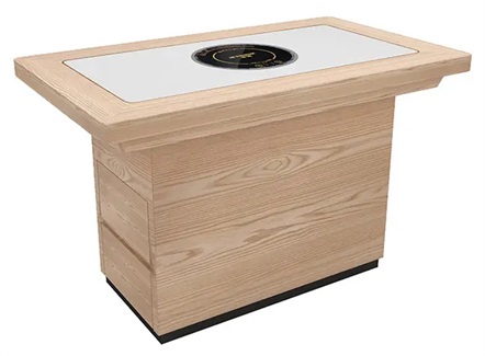 实木边框镶嵌大理石柜式火锅桌 实木边框镶嵌大理石柜式火锅桌