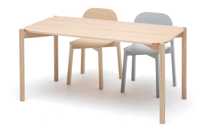 企业公司职工餐厅简约4人位实木桌椅