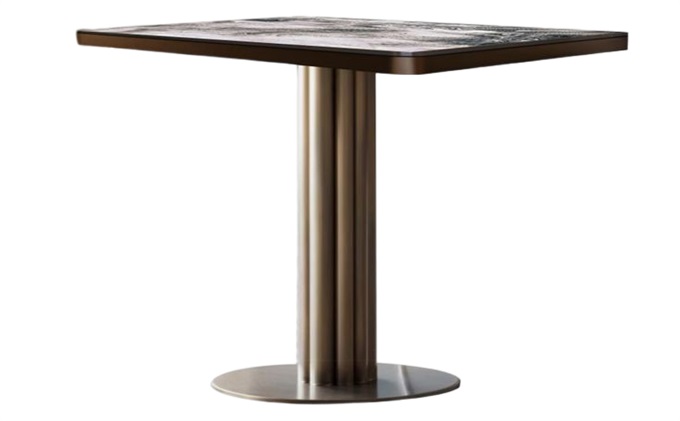 企业单位食堂高端时尚不锈钢大理石餐桌
