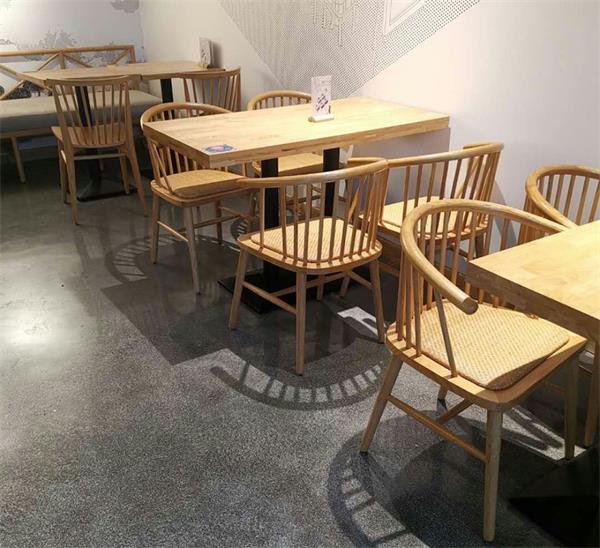 企业学校员工食堂简约时尚实木桌椅