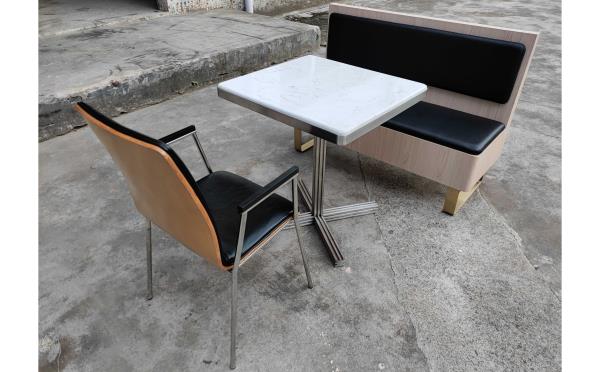 企业食堂不锈钢大理石高档食堂桌椅