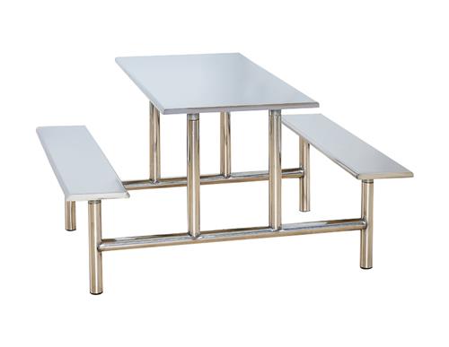 不锈钢桌面 桌脚 四人位简易食堂桌椅