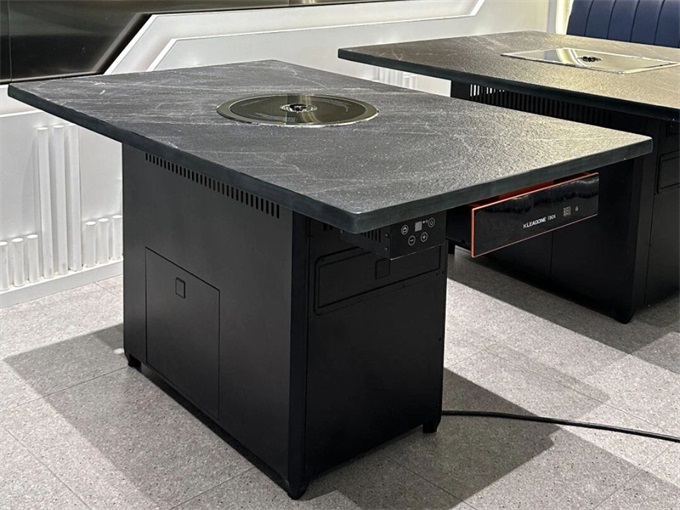 韩式烤肉店智能无烟净化火烧石烤肉桌