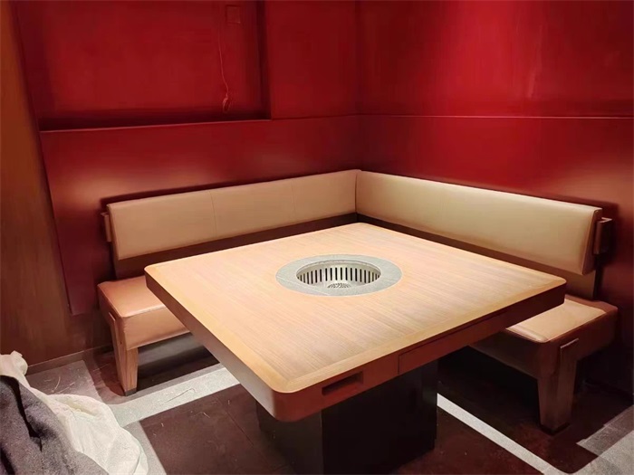 日式烤肉店实木无烟净化烤肉桌