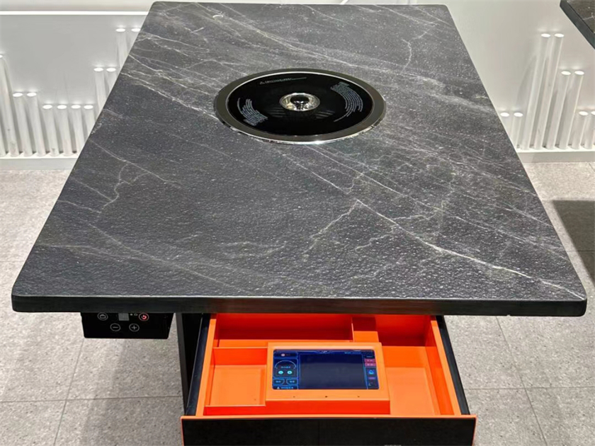 韩式烤肉店火烧石下排风无烟自净化烤肉桌