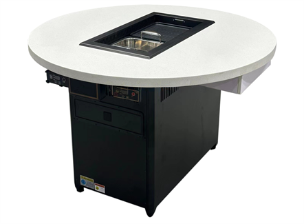 自助火锅烧烤店圆形大理石无烟火锅烤涮一体桌 自助火锅烧烤店圆形大理石无烟火锅烤涮一体桌