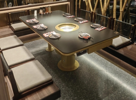 日式烤肉店岩板下排烟电 日式烤肉店岩板下排烟电