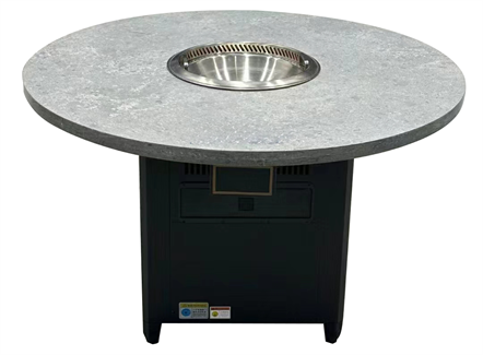 火锅店智能无烟净化大理石圆形火锅桌 火锅店智能无烟净化大理石圆形火锅桌