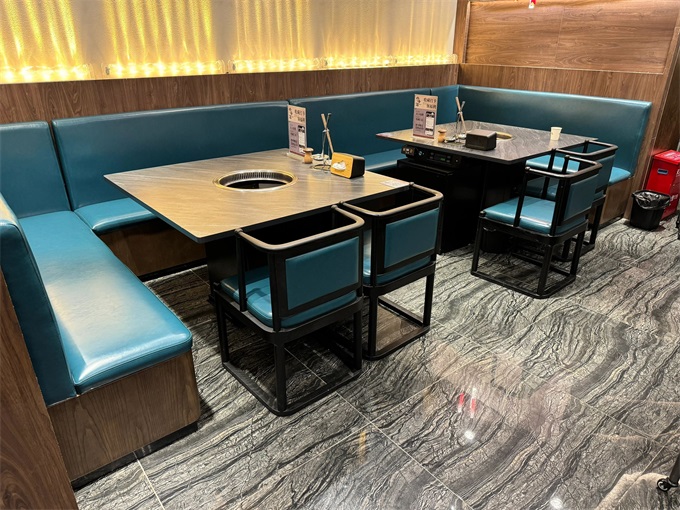 智能无烟净化大理石下沉式无烟火锅桌